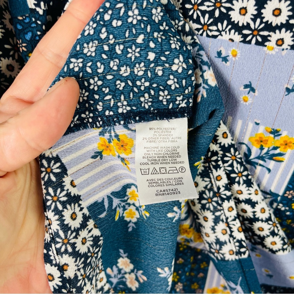 Loft Blue White Floral Patchwork Cottagecore Popo… - image 7